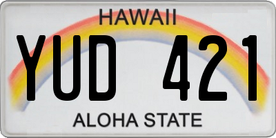 HI license plate YUD421