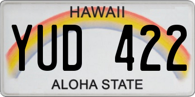 HI license plate YUD422