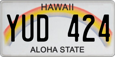 HI license plate YUD424
