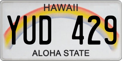 HI license plate YUD429