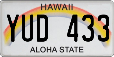 HI license plate YUD433