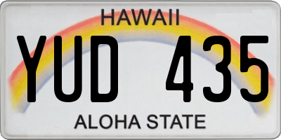 HI license plate YUD435