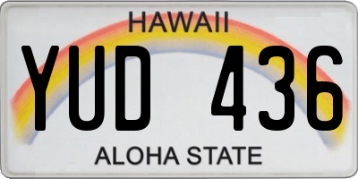 HI license plate YUD436