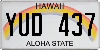 HI license plate YUD437