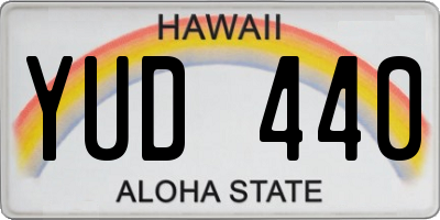 HI license plate YUD440