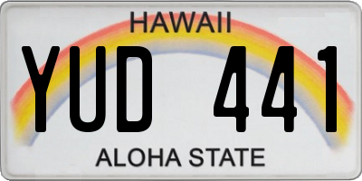 HI license plate YUD441