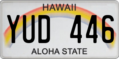 HI license plate YUD446
