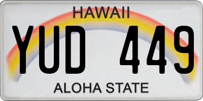 HI license plate YUD449