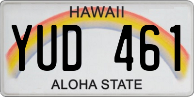 HI license plate YUD461