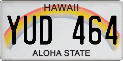 HI license plate YUD464