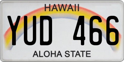 HI license plate YUD466