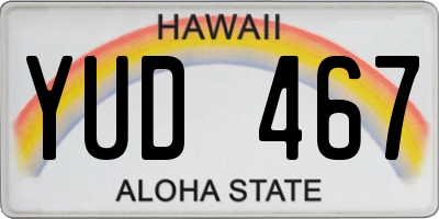 HI license plate YUD467