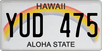 HI license plate YUD475