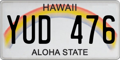 HI license plate YUD476