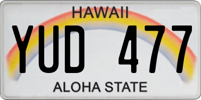 HI license plate YUD477