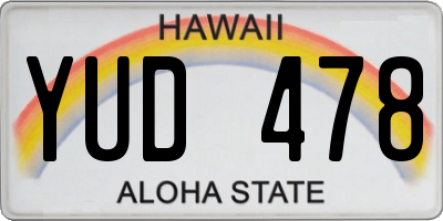 HI license plate YUD478