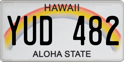 HI license plate YUD482