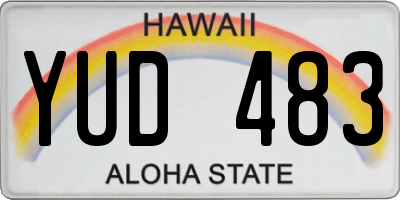 HI license plate YUD483