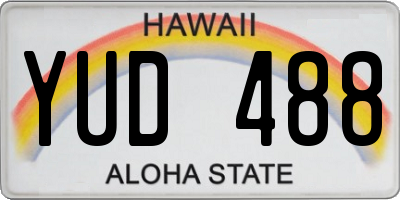 HI license plate YUD488