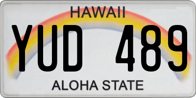 HI license plate YUD489