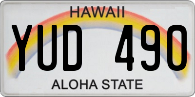 HI license plate YUD490