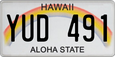 HI license plate YUD491