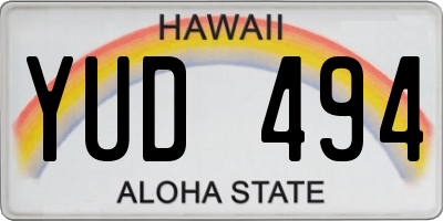 HI license plate YUD494