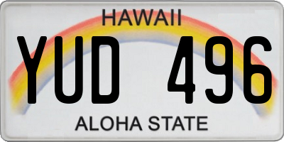 HI license plate YUD496