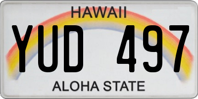 HI license plate YUD497