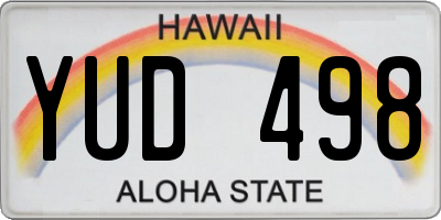 HI license plate YUD498