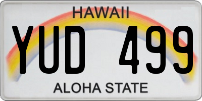 HI license plate YUD499