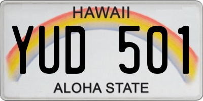 HI license plate YUD501