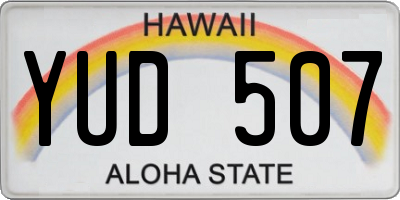 HI license plate YUD507