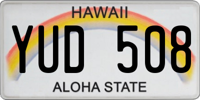 HI license plate YUD508