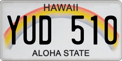 HI license plate YUD510