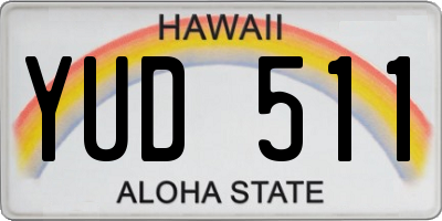 HI license plate YUD511