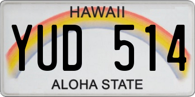 HI license plate YUD514