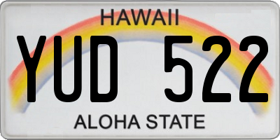 HI license plate YUD522