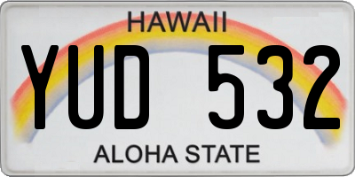 HI license plate YUD532