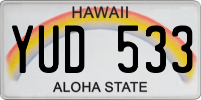 HI license plate YUD533
