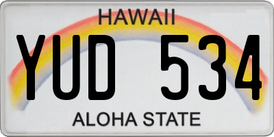 HI license plate YUD534