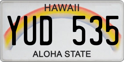 HI license plate YUD535