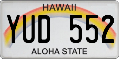 HI license plate YUD552