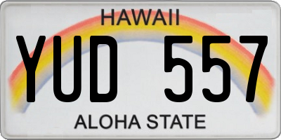 HI license plate YUD557