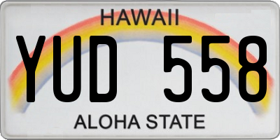 HI license plate YUD558