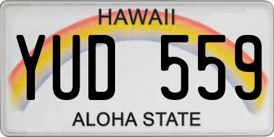 HI license plate YUD559