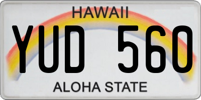HI license plate YUD560