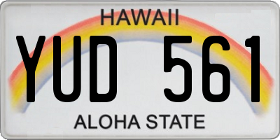 HI license plate YUD561