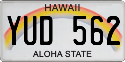 HI license plate YUD562