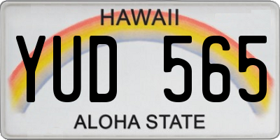 HI license plate YUD565